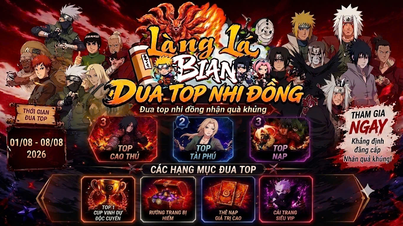 ĐUA TOP NHI ĐỒNG (01/08 - 09/08)